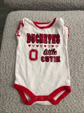 Buckeyes Little Cutie Red & White Baby One-Piece Bodysuit